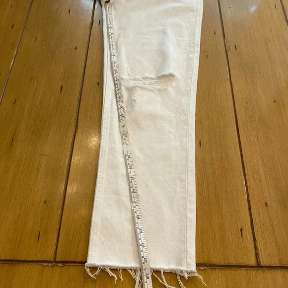 Re/Done Womens High Rise Straight Leg Frayed Hem Cotton 70s Stove Pipe 28 waist - Picture 8 of 12